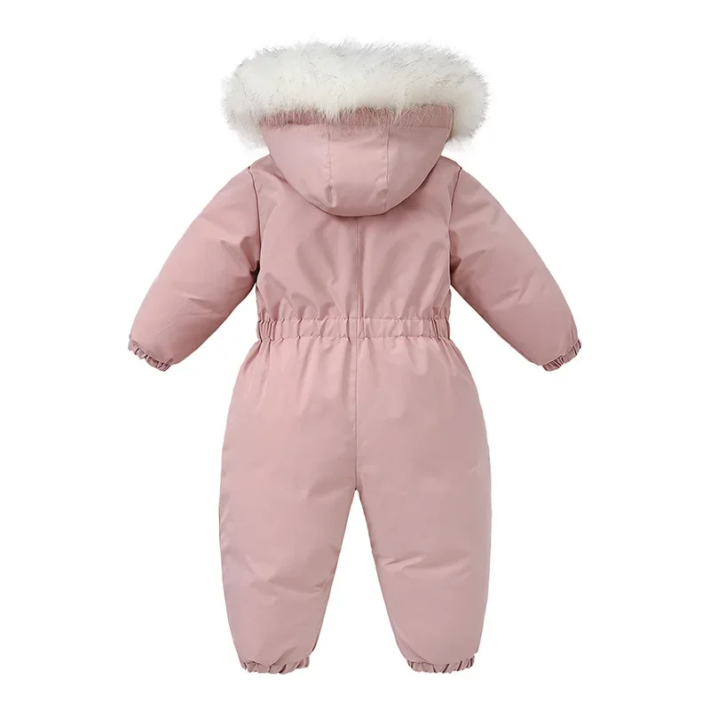 Winter for Children 2-5Years Thick Warm Infant Overalls Baby Girls Boys Cotton Hooded Jumpsuit Outdoor Ski Snowsuit Baby Clothes