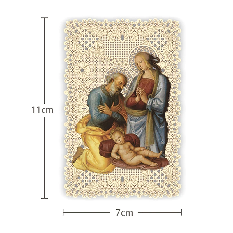 1pc Jesus Holy Family Hollowed Out Lace Bookmark Christian Catholic Icon Card Exquisite Gift Church Souvenir