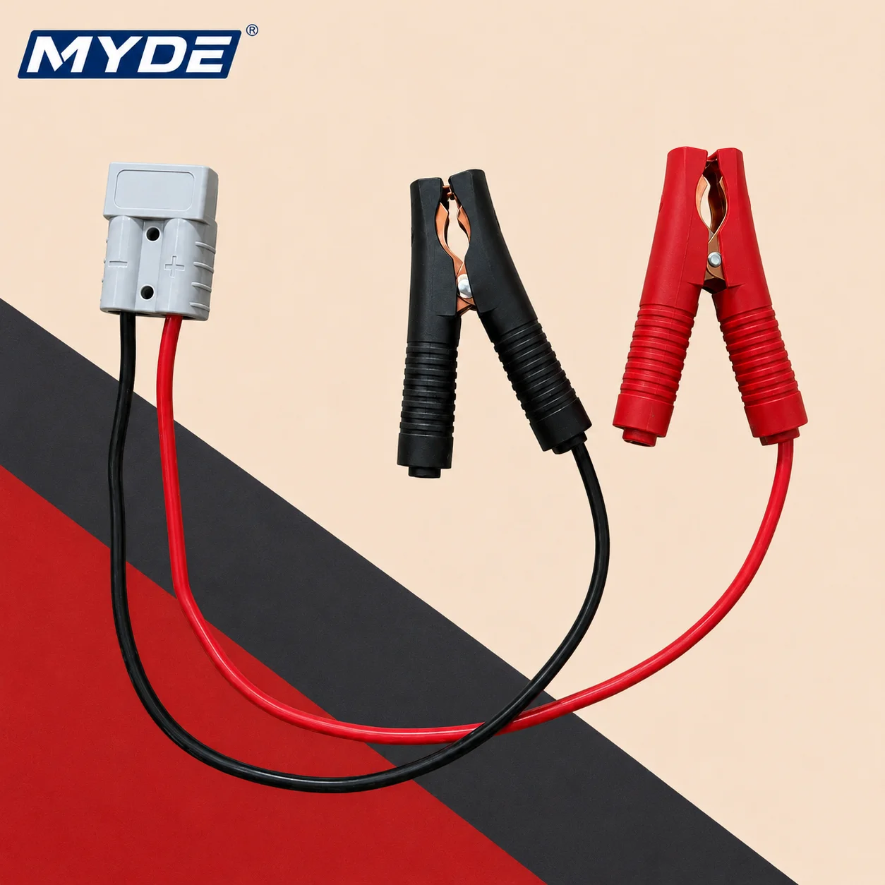 Heavy-Duty Insulated Battery Alligator Clip Cable for Power Connections, 40cm
