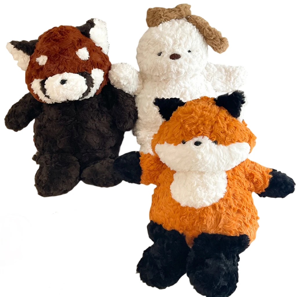 40CM New Cute Creative Sleeping Raccoon Dog Fox Soft Plush Toys Sofa Decoration Kids Girls Birthday Christmas Gifts