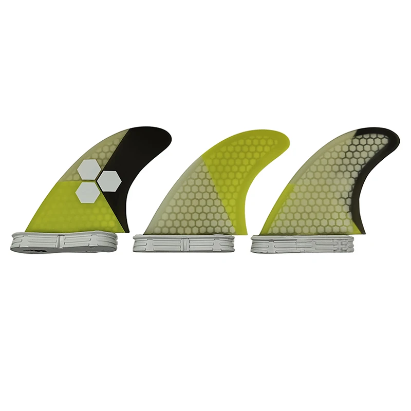 UPSURF FCS 2 Fin G5 Medium Surf Board Yellow Color Honeycomb Double Tabs 2 Fin Tri Fin Set M Size Paddleboard Accessories
