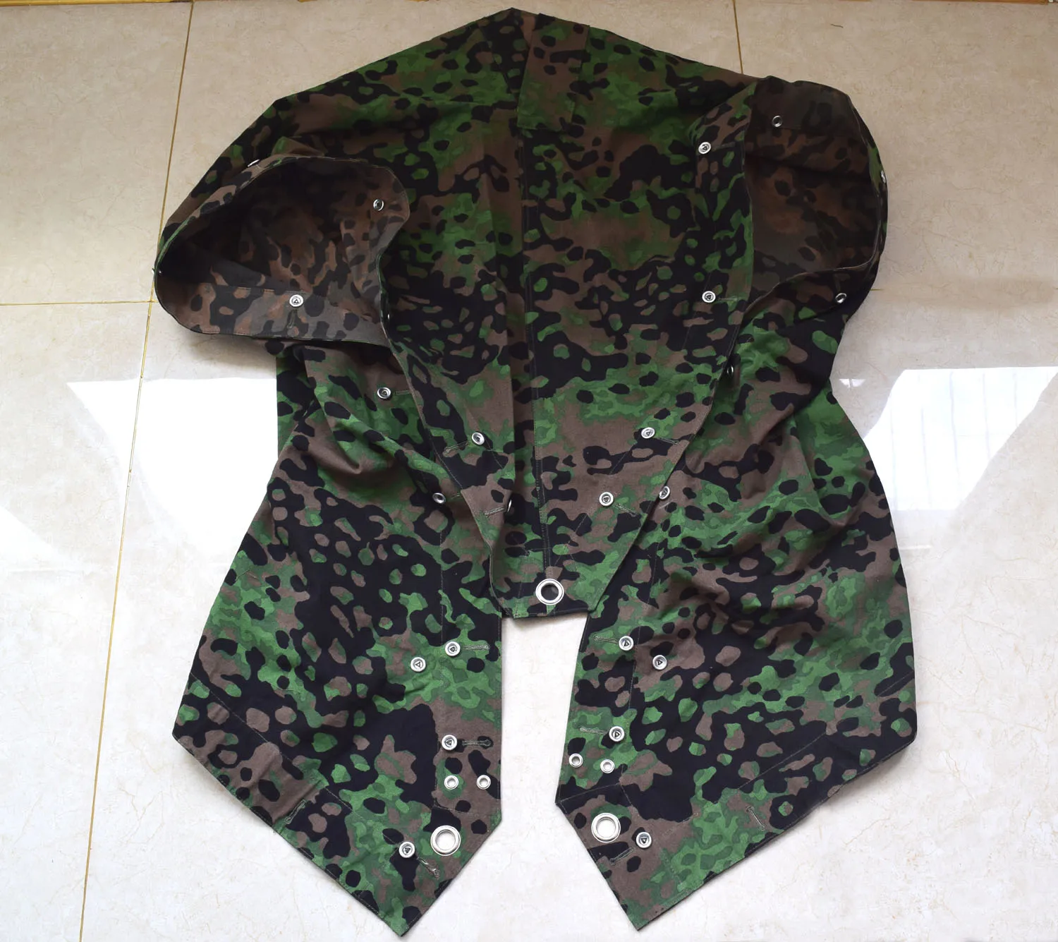 Двустороннее немецкое камуфляжное пончо времен Второй мировой войны с цветным деревом