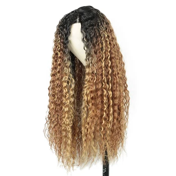 ALIBABY Parrucche Cosplay Culry 13X4x1 Parrucca anteriore in pizzo sintetico per le donne Resistente al calore di alta qualità T Parte Parrucche in pizzo Liquidazione