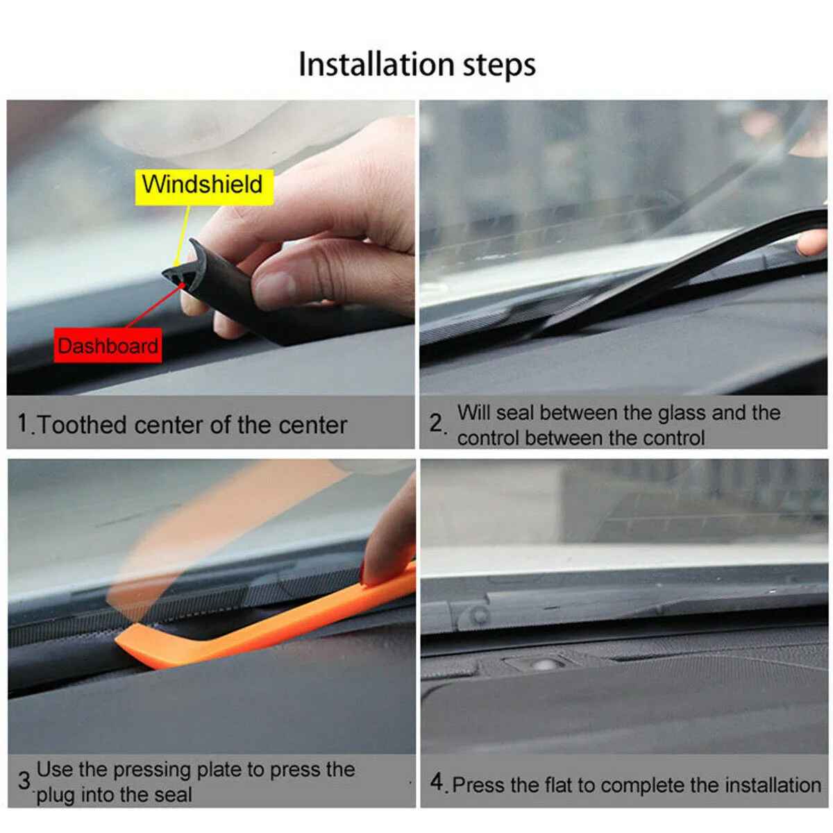 

1.6M Sealing Strips 20mm Black Car Dustproof Soundproof T-Shape Waterproof Weatherstrip Windproof Front Hollow