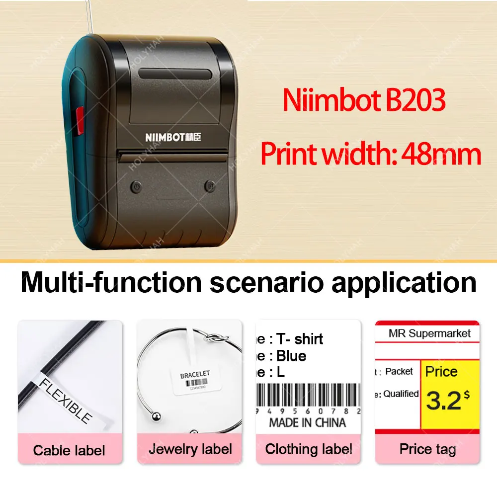 Niimbot B1 Thermal Label Printer Clothing Jewelry Product Price Barcode  Sticker Mobile Bluetooth Mini Portable Printer Maker