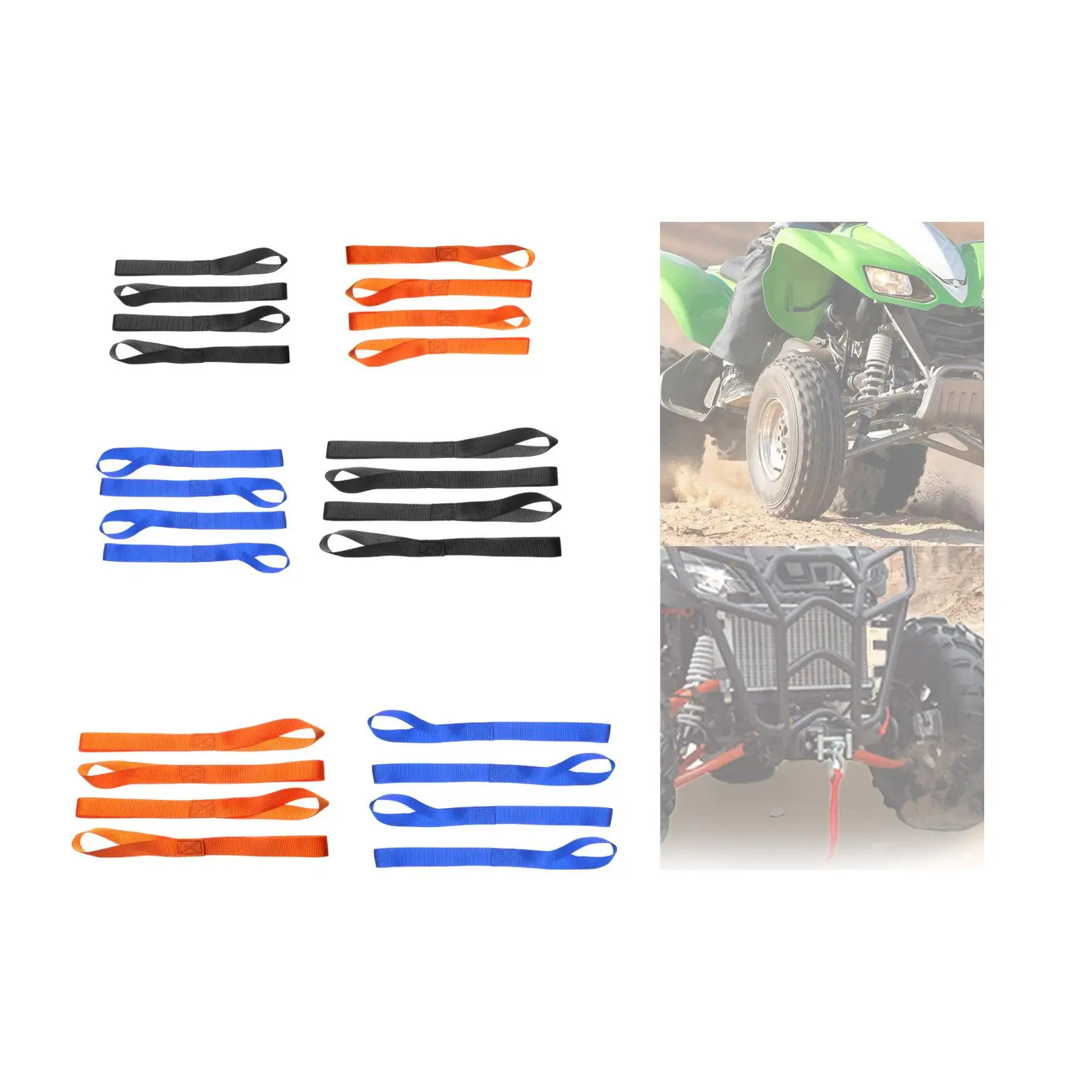 5 Pieces Soft Loops Nylon for Towing Trailering Motorcycle Tie Down Straps
