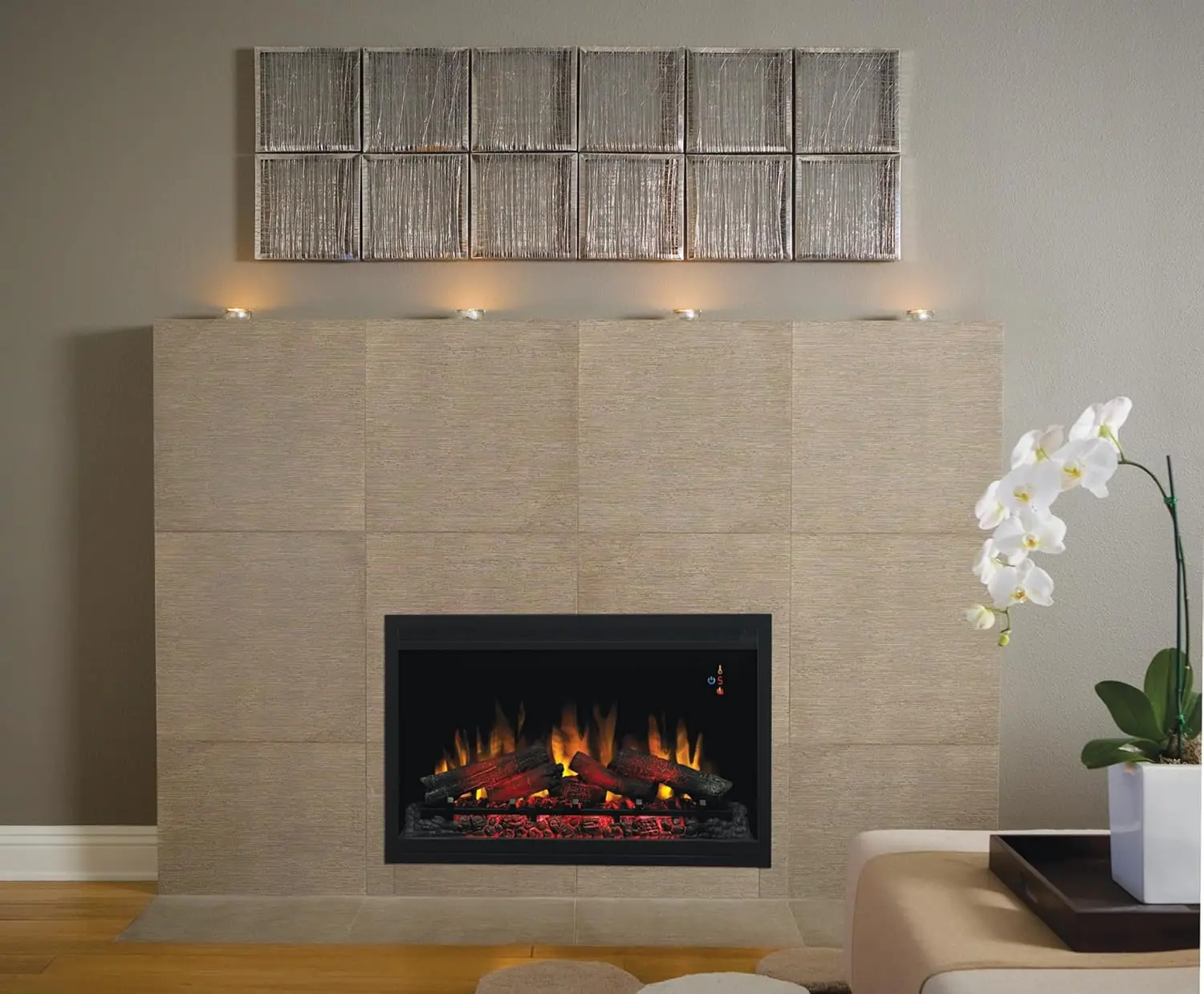 36" Traditional Built-in Electric Fireplace Insert, 120 volt