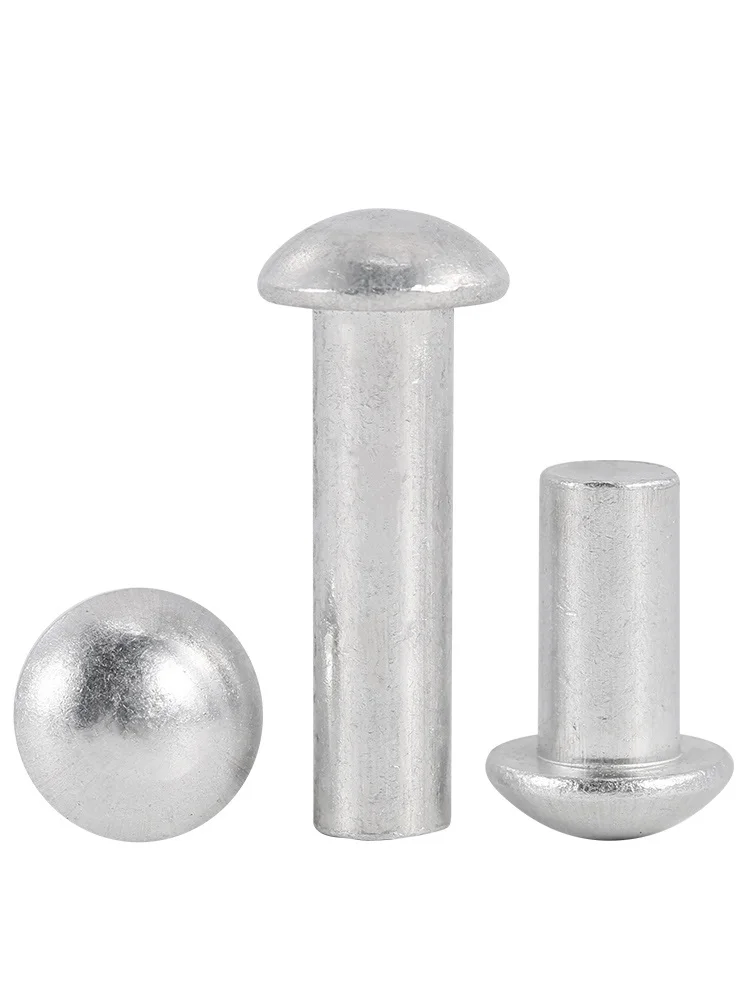 Aluminum Alloy Solid Round Head Rivet Button Head Rivet Self-plugging Hand Knock Rivet GB867 M2 M2.5 M3 M4 M5 M6 M8