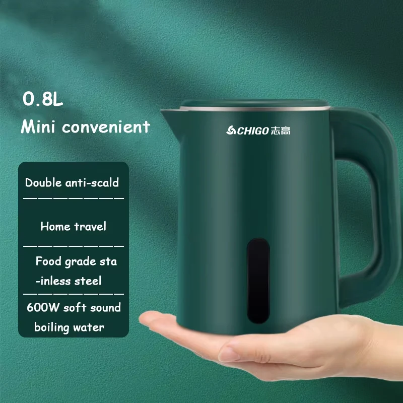 0.8L Mini Electric Kettle Small Capacity 304 Stainless Steel Teapot Hotel Dormitory Kettle Portable Travel Boil Water Pot 220V
