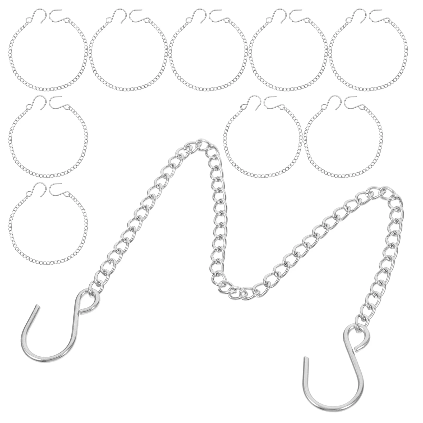 10 Pcs House Plate Hanging Chain Billboards Hangers Planter Stainless Steel Chains for Bird Toys Chalkboards
