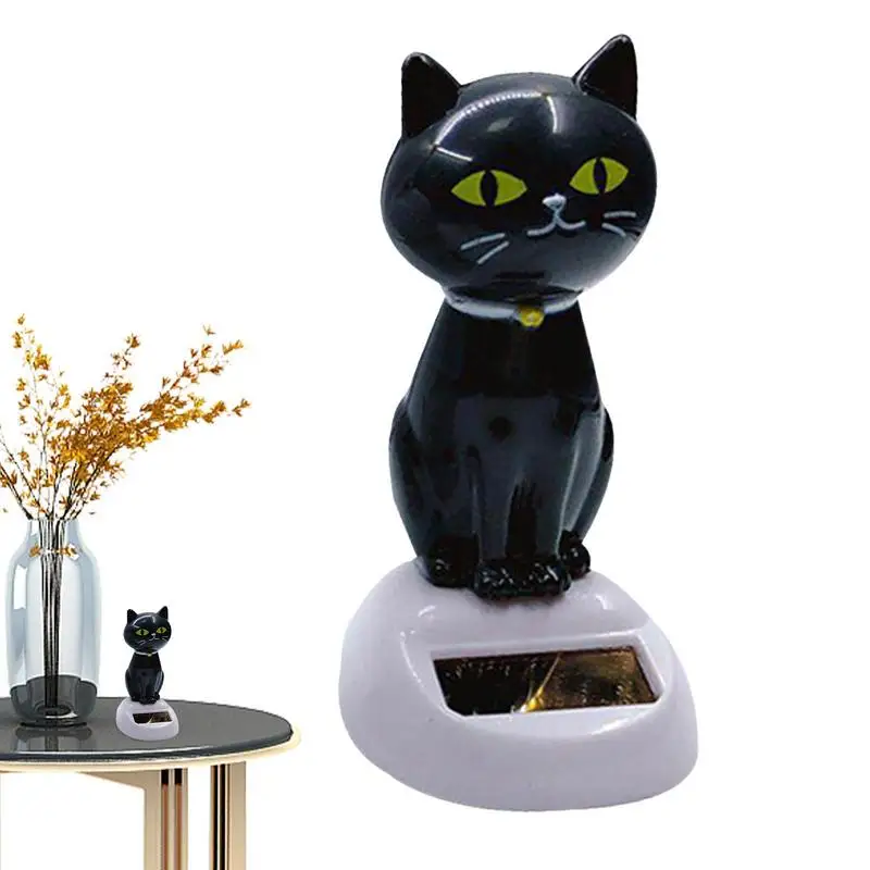 

Cat Shaking Head Novelty ABS Solar Toys Cartoon Cute Cat Series Solar Creative Swinging Doll Car Accessories For Cars Home