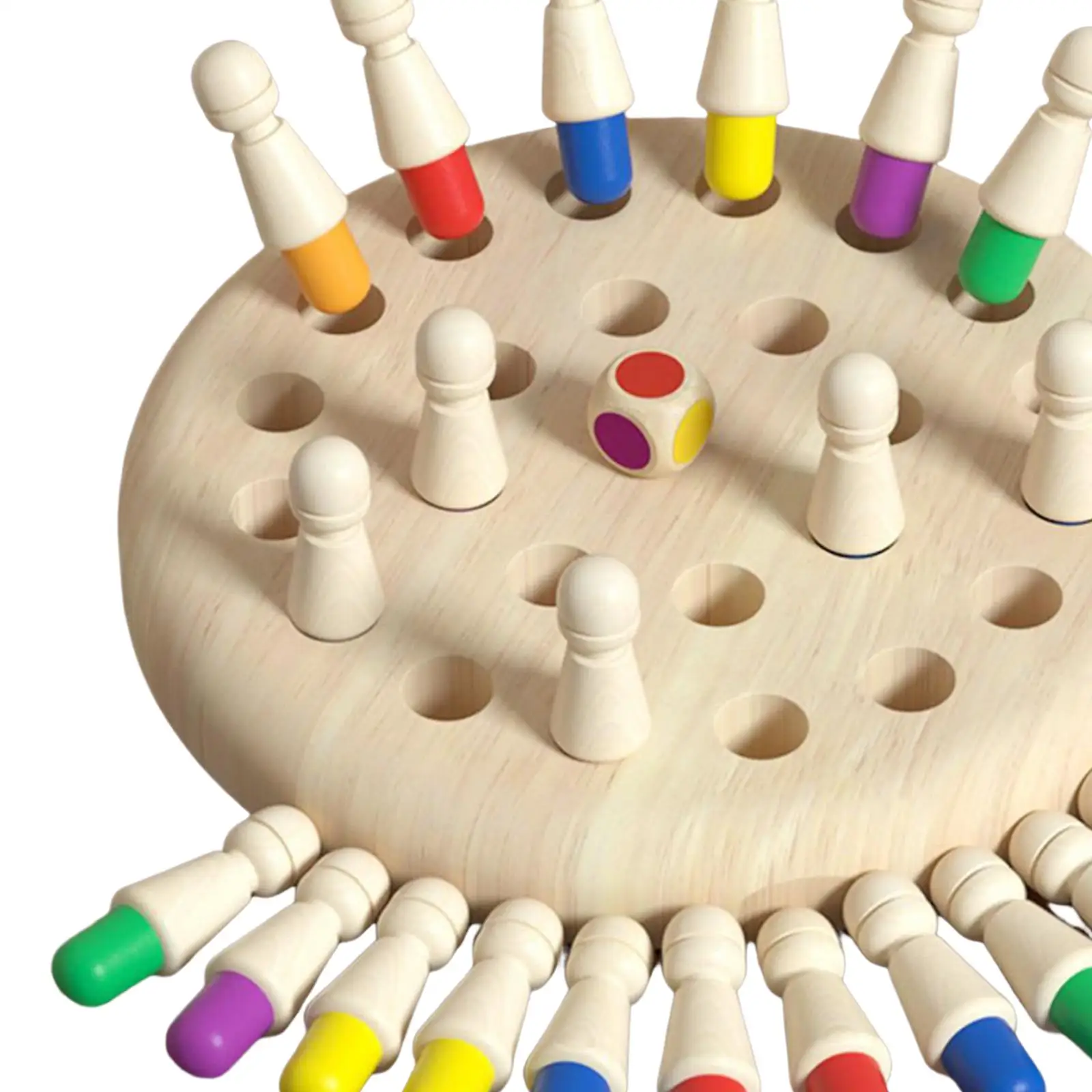 Kids Wooden Memory Match Stick Chess Fun Color Game Board Puzzles Educational ToyCognitive Ability Learning Toys for Children