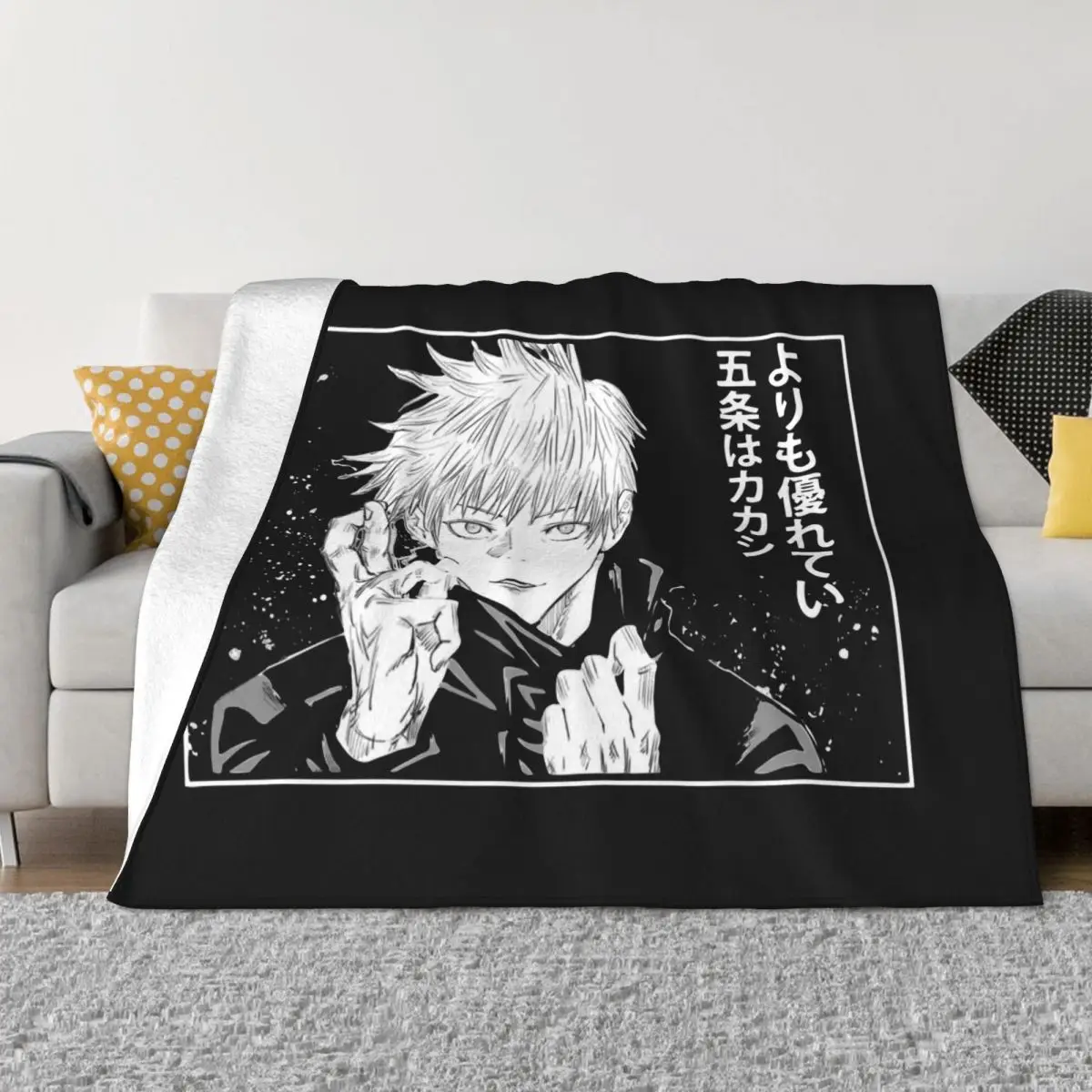 

Anime Manga Gojou Satoru Blankets Fleece Jujutsu Kaisen Super Warm Throw Blanket for Car Sofa Couch Bed Rug