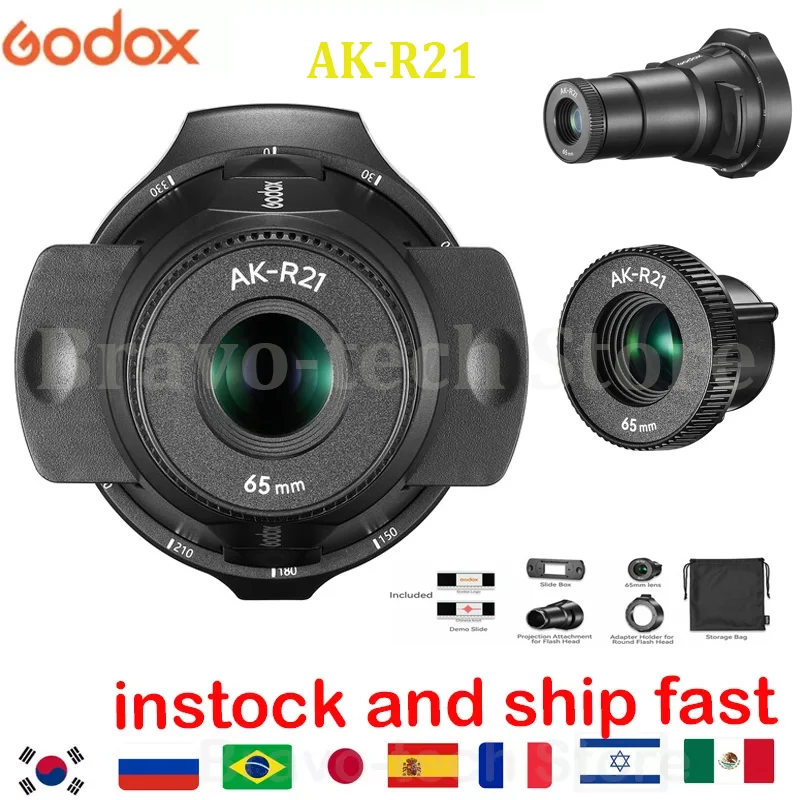 Godox AK R21 Projection Attachment Lens Round Head Fresnel Head Slide