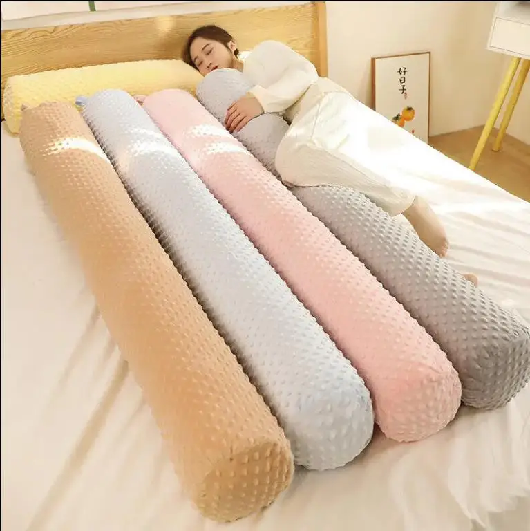 

60/100/150CM Solid Color Long Pillow Bean Velvet Cylindrical Headrest