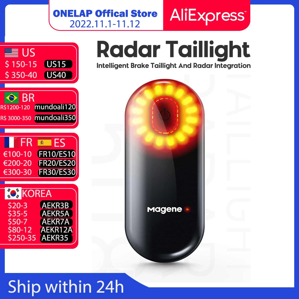 Magene L508 Bike Radar Tail Light Bicycle Smart Rear Lighting