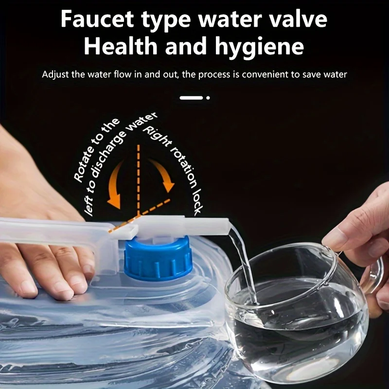 5-15L capacity car foldable outdoor water bucket portable drive water tank container camping picnic hiking travel faucet