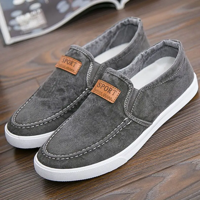 Men's Casual Shoes Breathable Canvas Denim Sneakers Men Walking Flats 2022 Spring Summer Lightweight Slip-on Loafers Shoes Man 6