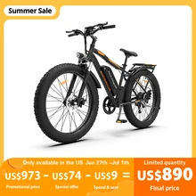 AOSTIRMOTOR S07-B Ebike 750W silnik 48V 13Ah akumulator rower elektryczny rower plażowy 26In 4.0 gruby rower górski z tylną półką