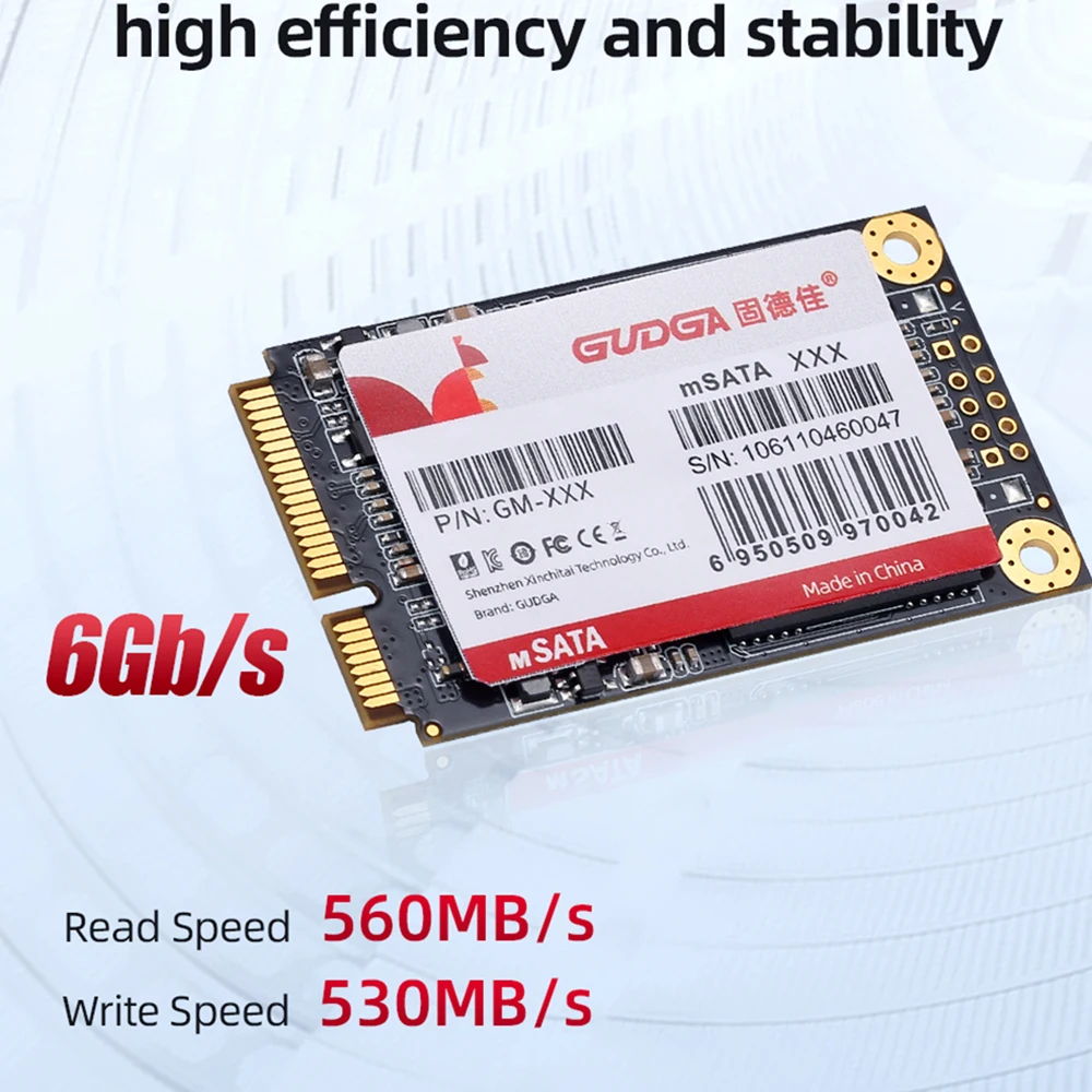 Gudga Msata Mini Sata Ssd 512 gb 128 gb 256 gb tb tb Sataiii Interno Mini Sata Unidade de Estado Sólido para Laptop Eth Unidade Ssd Unidade Ssd para Laptop Disco Rígido Unidade Ssd para Unidades de Computador Ssd