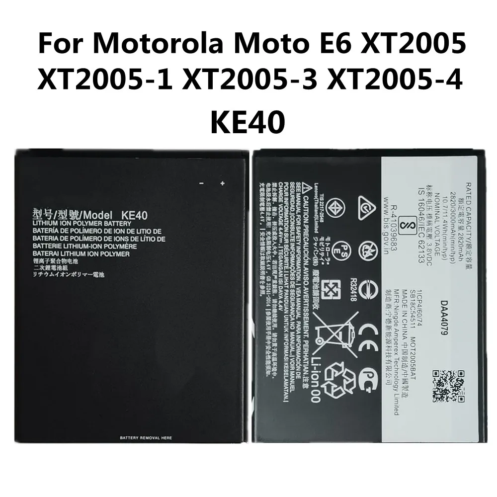 

Новый высококачественный аккумулятор KE40 3000 мАч для Motorola Moto E6 XT2005 XT2005-1/3/4