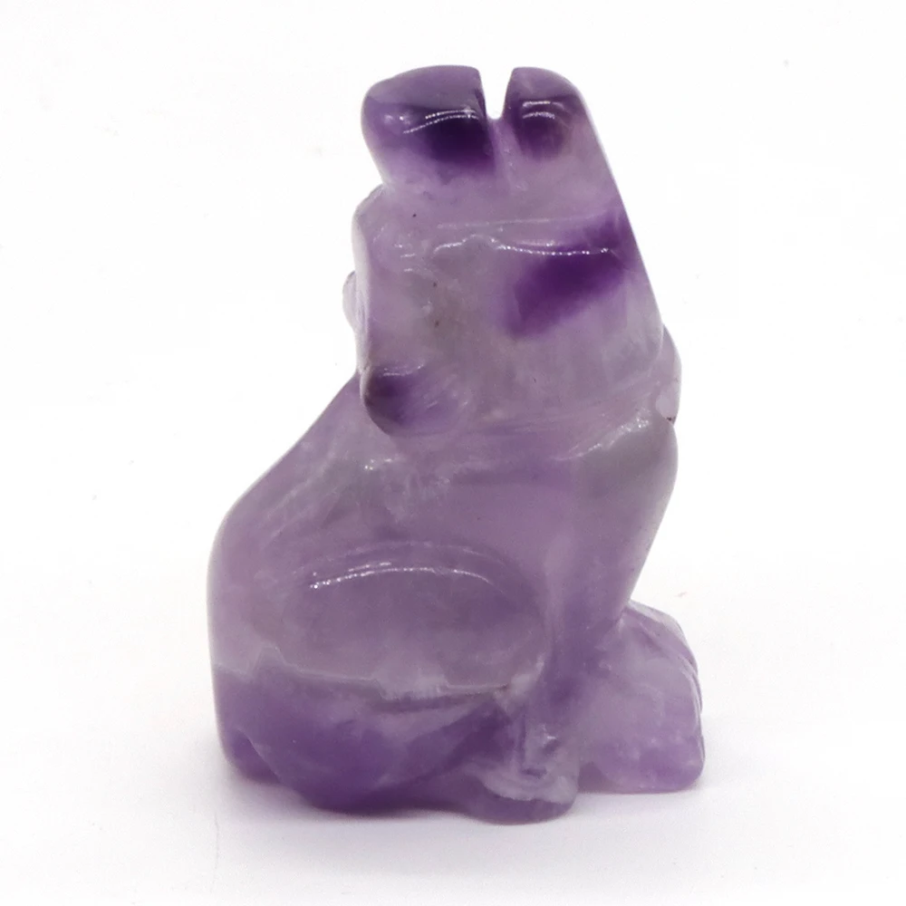 1.5" Cat Elephant Tortoise Rabbit Owl Frog Fish Bear Dog Horse Wolf Snake Statue Natural Healing Crystal Animal Stone Carving 