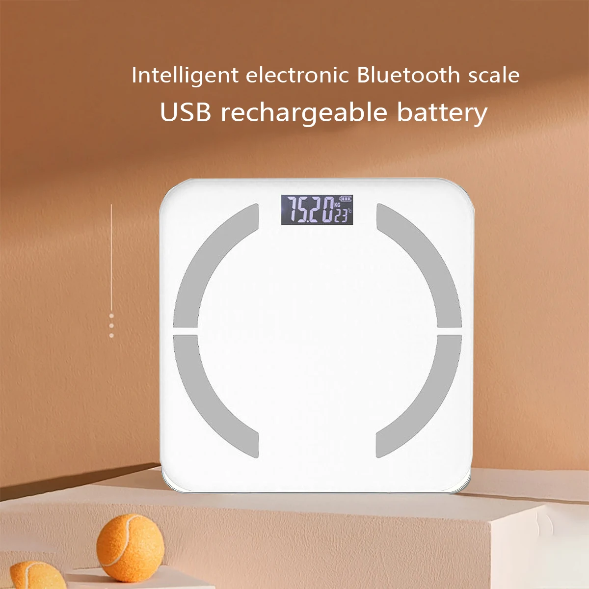 1pc USB rechargeable battery electronic scale, intelligent mode, Bluetooth body fat scale, home weighing ultra-precision.