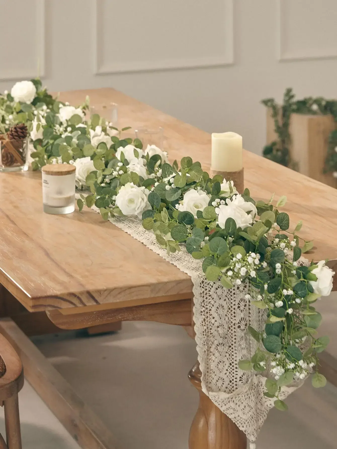 Guirlandes Eucalyptus Artificiel Lot De 4 - 180 Cm - Décoration Mariage, Mur, Table - Réaliste