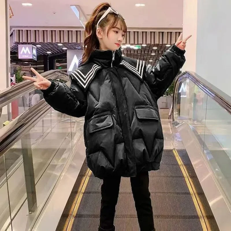 2024 Giacca Calda Invernale Coreana Per Ragazze Cappotto Teen Kids Parka Snowsuit Moda Capispalla Abbigliamento Per Bambini 5 6 8 10 12 14 Yer