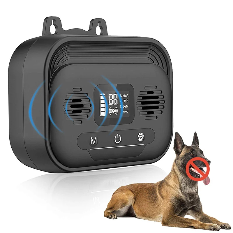 

Dog Anti Barking Control Device Ultrasonic Dogs Bark Deterrent Stop Barking LCD Display Screen Outdoor Bark Control Device