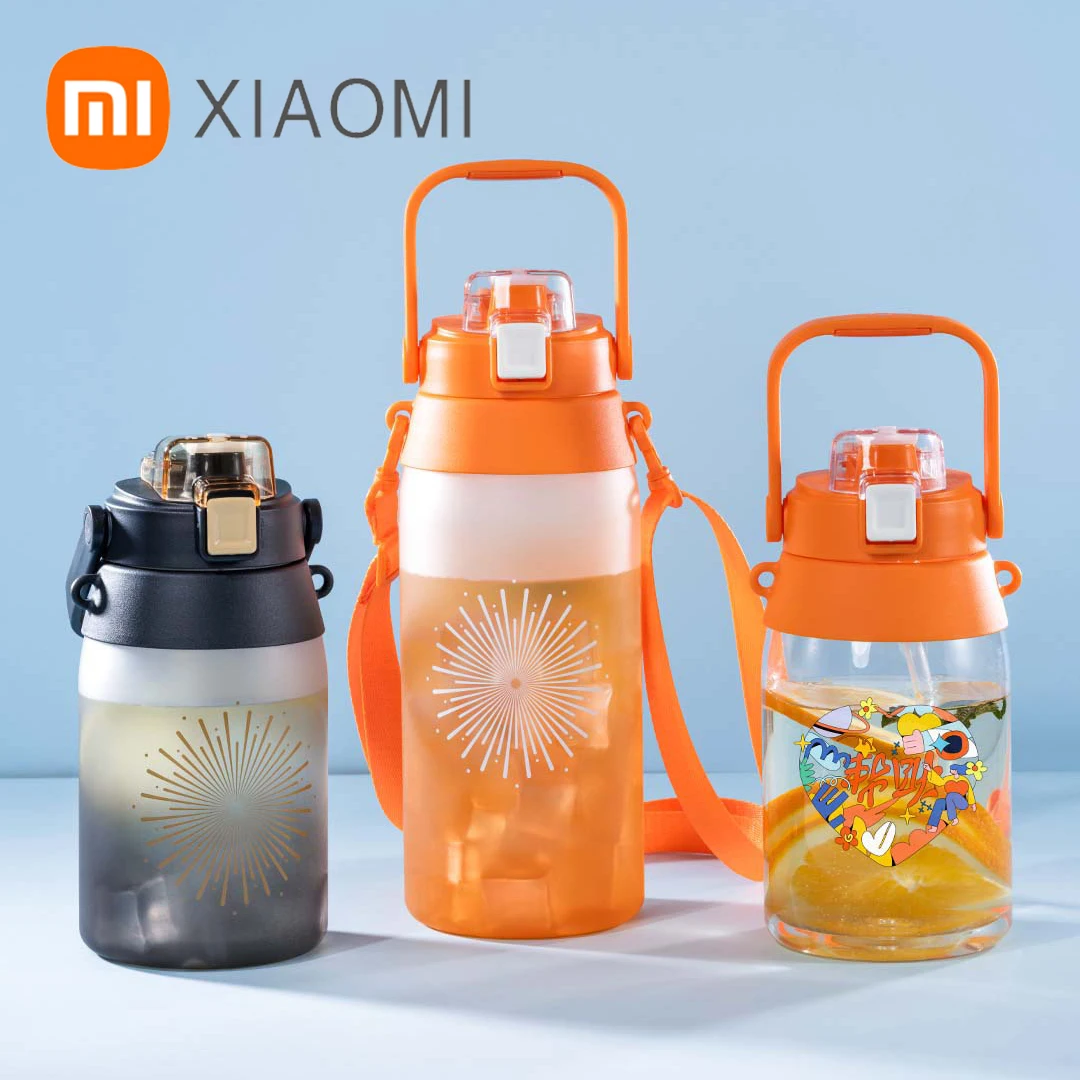 

Спортивный чайник Xiaomi на заказ для мужчин и женщин, вместительная соломенная чашка для воды для упражнений и фитнеса, летняя устойчивая к высоким температурам
