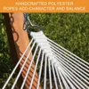 12 FT Double Quilted Fabric Hammock and 13 FT Wooden Arc Stand,Removable Pillow,2 Person Hammock for Outdoor Patio Poolside 4