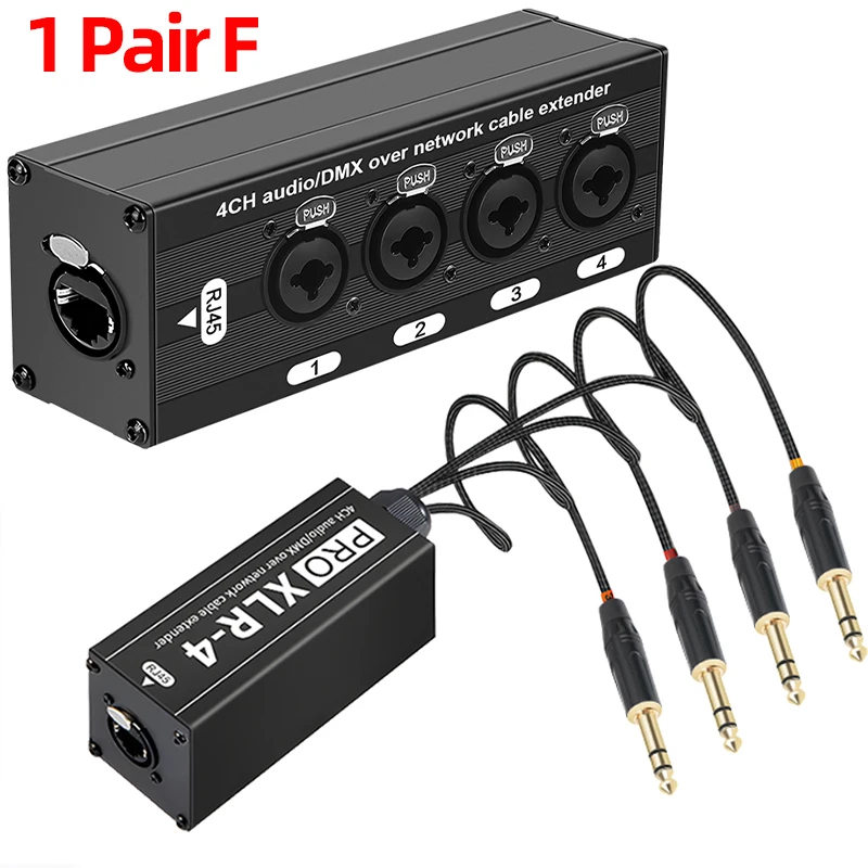 Shielded RJ45 CAT5 to 4-Channel XLR Male/Female Multi-Network Cable