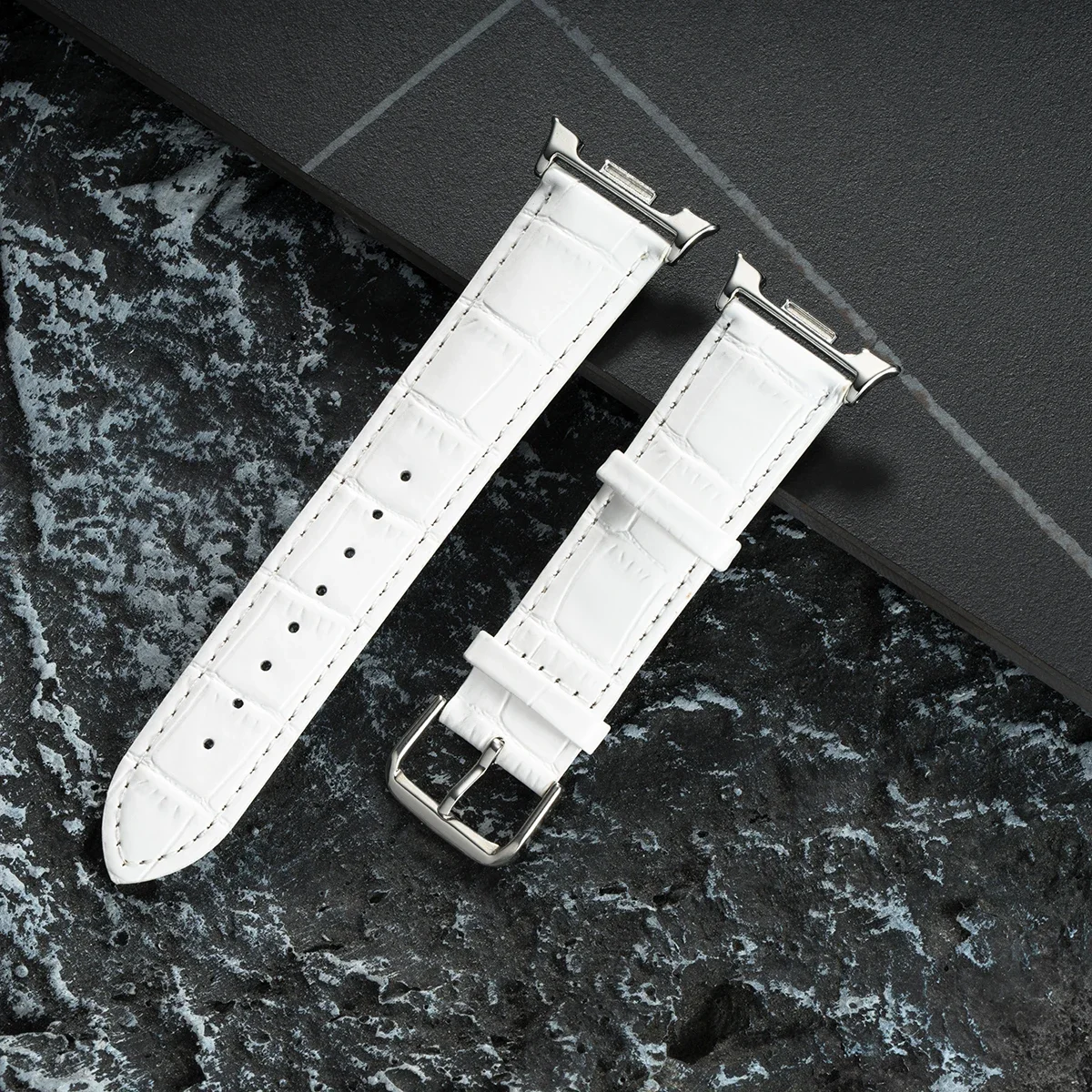 Bamboo Pattern Leather Smartwatch Bracelet Strap