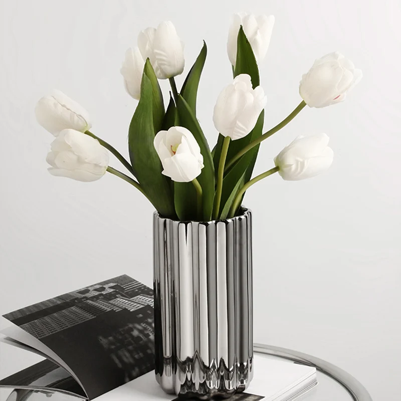 

Tall Modern Vase Luxury Table Vertiplant Decorative Vase With Artificial Flowers Novelty Vasos De Flores Minimalist Home Decor