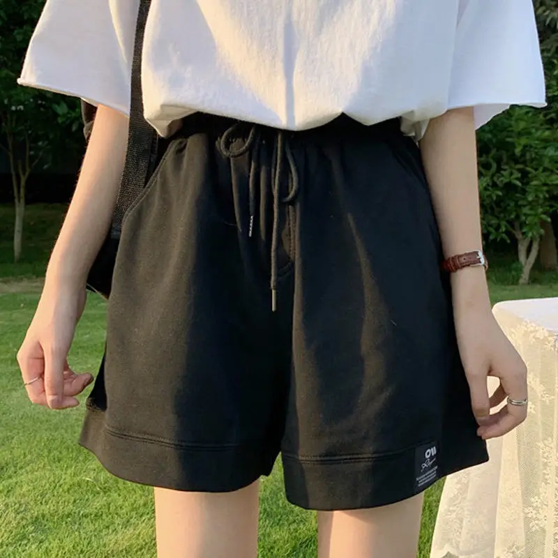 Women's Shorts Loose with Belt Short Pants for Woman To Wear Sports Sport Gym Cotton Baggy Running Wide Fitness Hot Streetwear