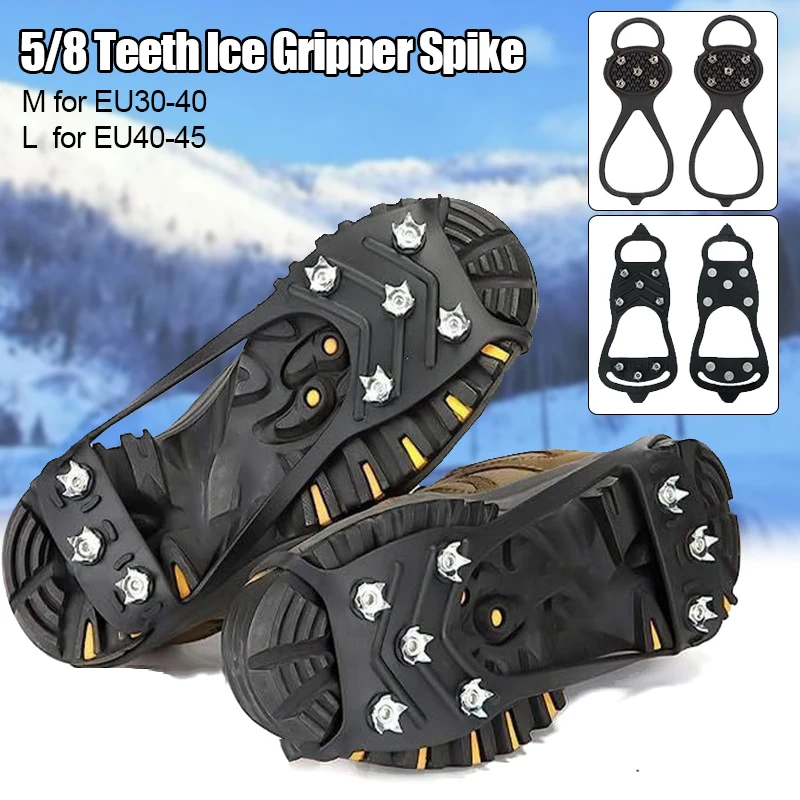 Ice Gripper Spike 5/8 Teeth For Outdoor shoe covers Winter Anti-Slip Hiking Mountain Climbing equipment
