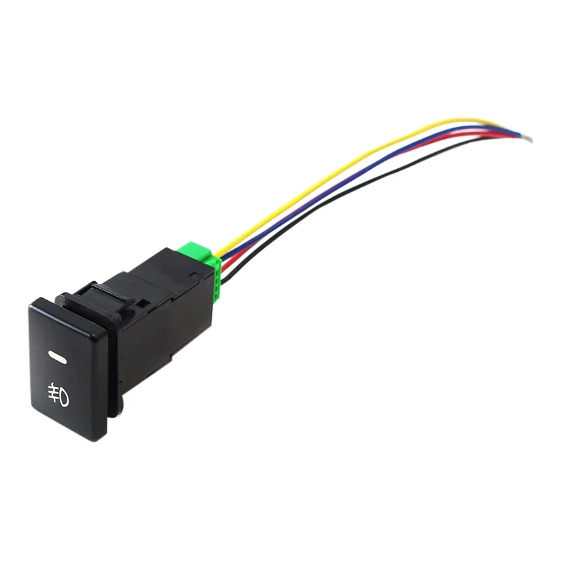 

4-Pole 12V Push Button Switch with LED Background Indicator Lights for Fog Lights DRL LED Light Bar(33x22mm)