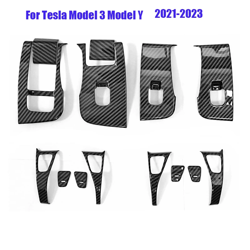 

14 шт., наклейки на стеклоподъемник автомобиля Tesla Model 3 Y 2017-2022