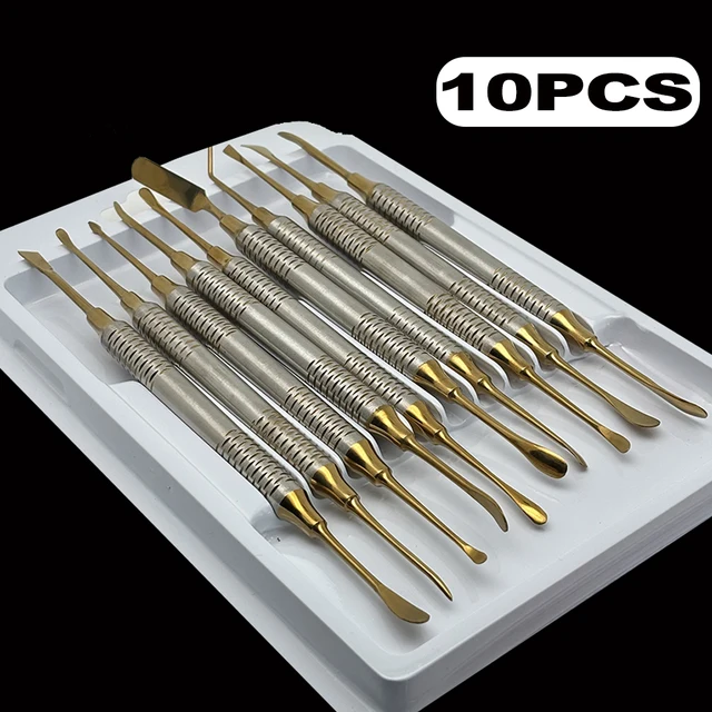 Kit 10Pcs Dental Implant Periosteal Elevator Separator Peristeel Splitter Tool for Reflecting and Retracting
