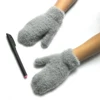 Baby Short Gloves Winter Faux Sable Children Solid Thickened Plush Furry Full Finger Mittens Autumn Hand Warmer 1-4 Years Old 3
