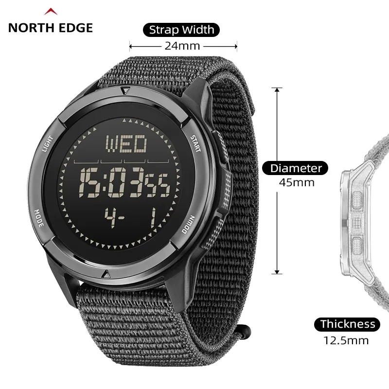 Men's Digital Carbon Fiber Watch - Shock-Resistant, Lightweight, Waterproof Sports Watch with Compass