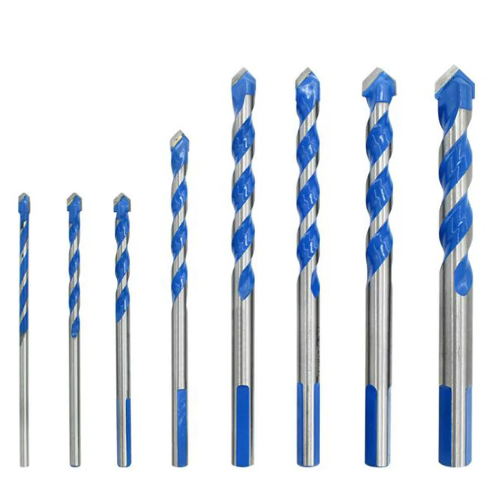 1PCS Blue 3mm to 12mm 8mm Multifunctional Glass Drill Bit Twist Spade Drill Triangle Bits For