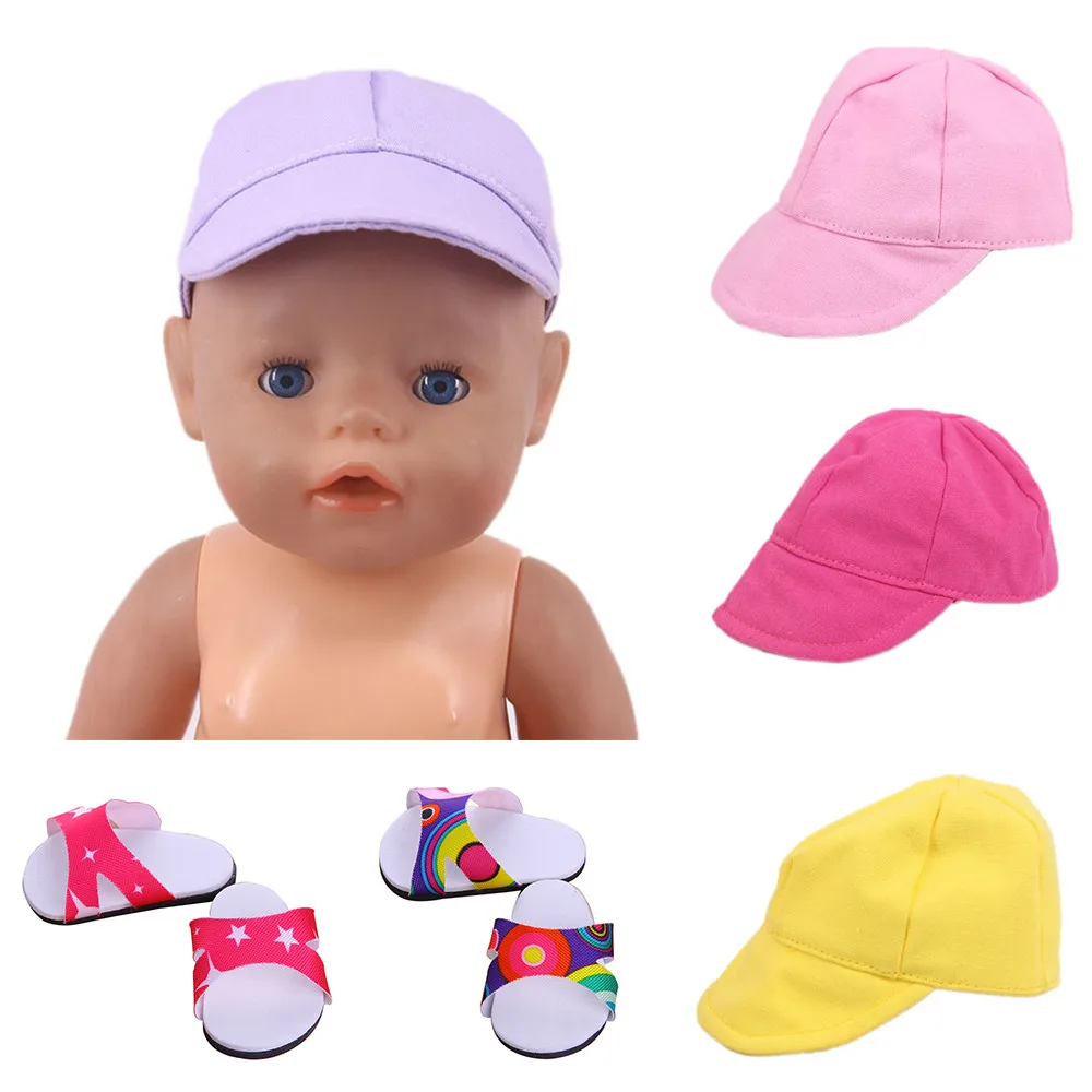 Doll Baseball Cap for Accessories 43CM Born Baby Doll & 18 Inch American Doll Our Generation Kids Toys Gifts Doll Slipper heated slippers usb foot warmer boots heated slipper boot for men and women winter gift bed buddy winter warmth accessories