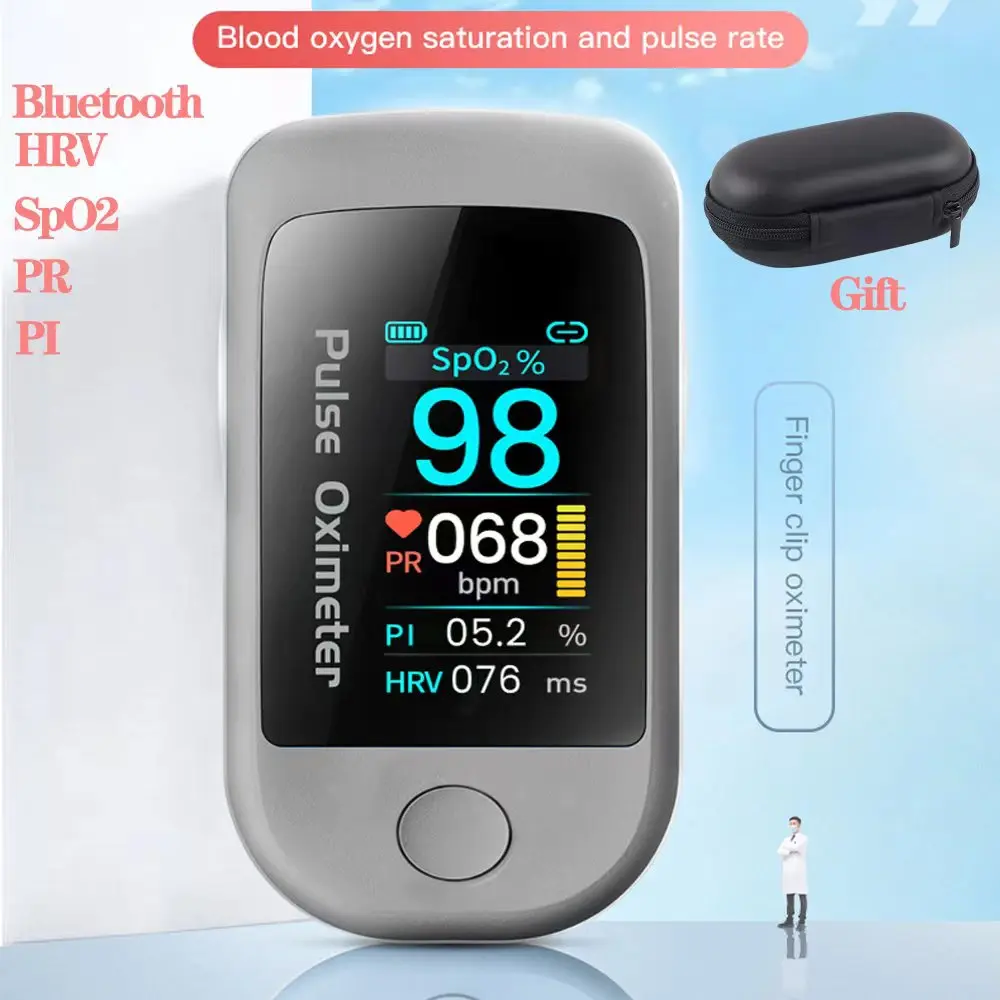 

Bluetooth blood oxygen monitor, fingertip pulse, HRV heart rate saturation blood oxygen meter, medical finger blood oxygen meter