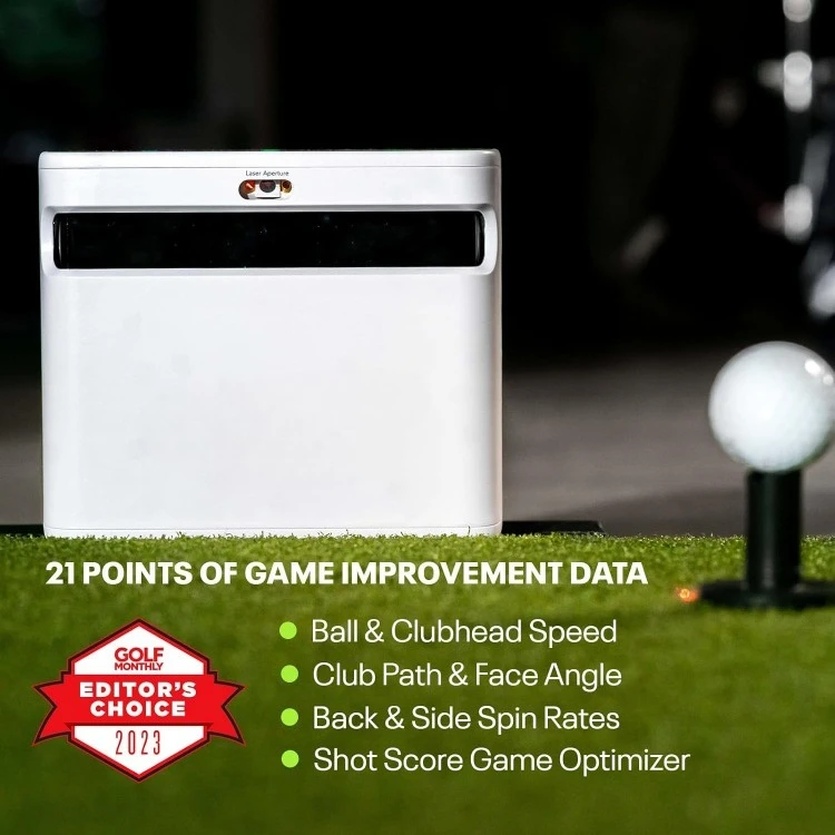 Launch Monitor & Golf Simulator Protective Shield - Tour-Level Swing Analysis with Dual Doppler Radar, Enhanced Camera, 4