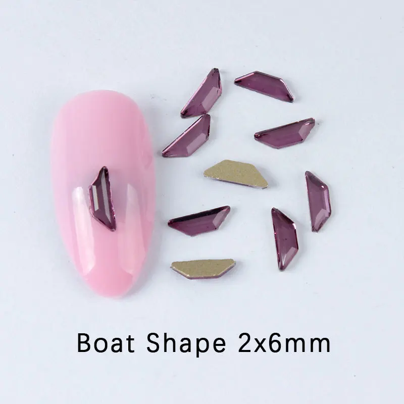 100/500 stücke Boutique Traube lila flachen Boden Nail Art Strass Glas Kristall 3D Nagel dekoration mehrere Formen Großhandel – Detail 3