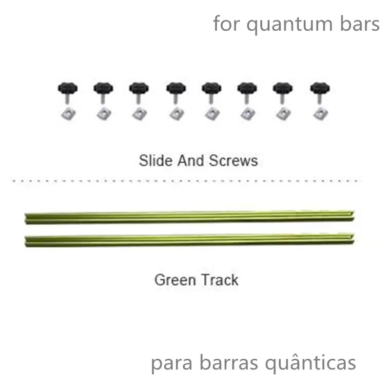 1 pair aluminum Green Track with screws for slide and fix quantum bars with radiator/ 3pcs QB128 LM301H led board 3500K