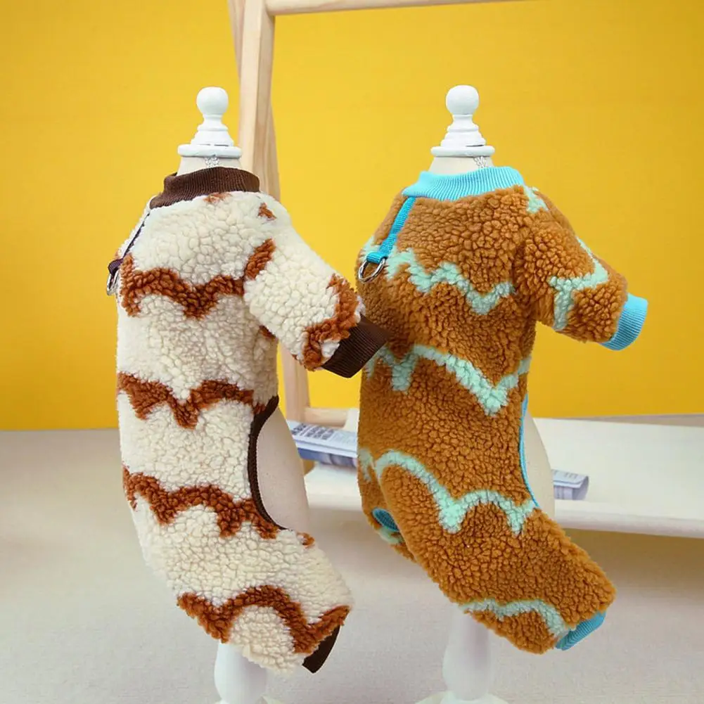 

Trendy Wave Patterned Pet Jumpsuit Wave Pattern Pet Jumpsuit Fashionable Winter Pet Jumpsuit Comfortable Dog Bodysuit for Warmth