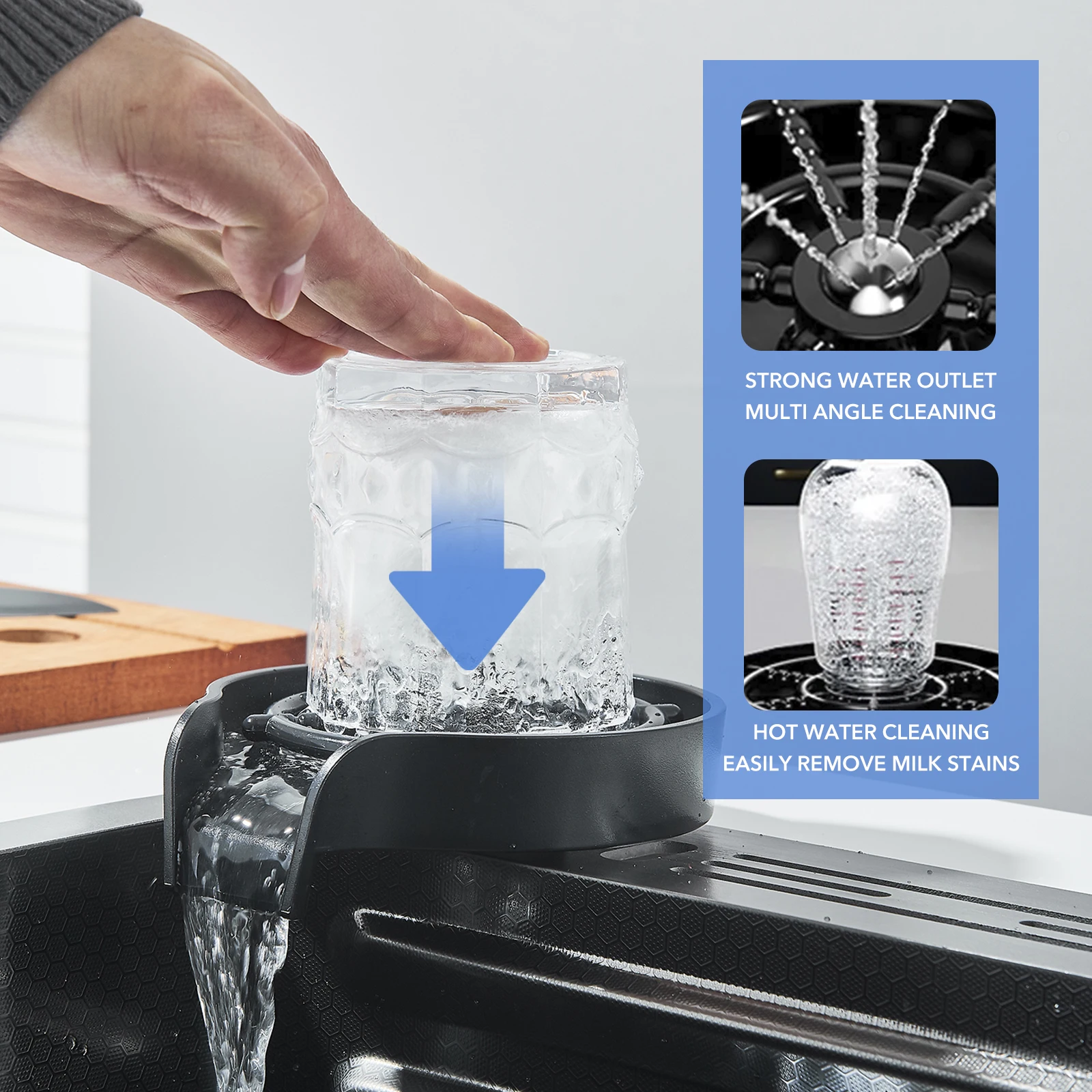 Dark Grey Nano Kitchen Sink Above Mount Washing Basin Chopping Board 304 Stainless Steel Single Grey Kitchen Sink Kitchen Faucet 3